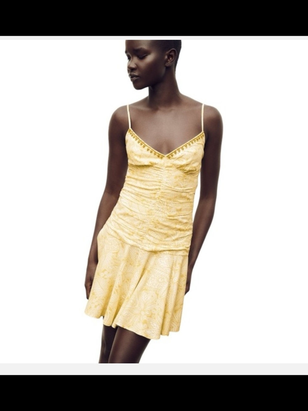 Zara Draped Printed Mini Dress